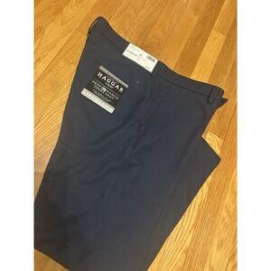 HAGGAR Mens 34x30 Blue  Golf Performance Dress‎ Pant Stretch Straight Flex